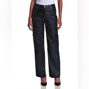 Avec Les Filles Faux-Ever Leather Cargo Pants